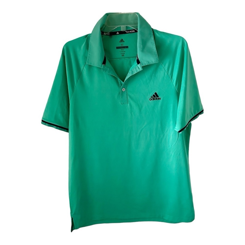 Adidas Mens Golf Polo Shirt Climacool Short Sleeve  Green Size M